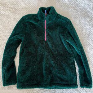 J.CREW Factory Emerald Green Sherpa Half-Zip Pullover Fleece - Girls - Size16